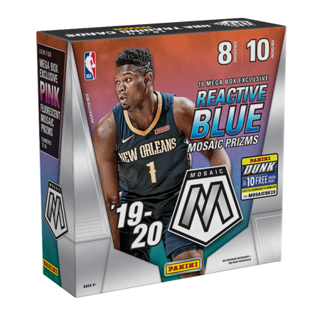 2019-20 Panini Mosaic NBA Basketball Trading Cards Mega Box- 80 Cards