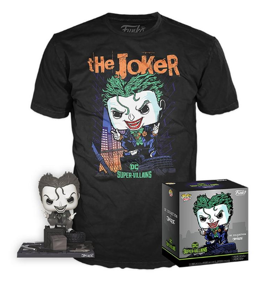 Funko Pop (Jim Lee) The Joker Black & White Exclusive T-Shirt Bundle