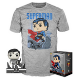 Funko Pop (Jim Lee) Superman Black & White Exclusive T-Shirt Bundle